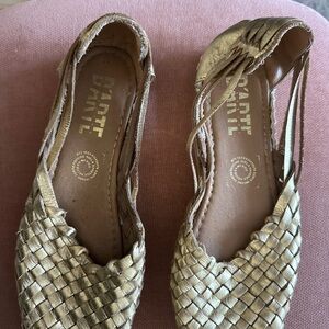 Gold Woven Flats by